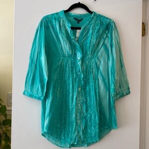 Green tie dye blouse